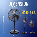Tornado 20 Inch High Velocity Metal Oscillating Pedestal Fan Water-Resistant