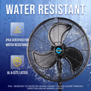 Tornado 20 Inch High Velocity Metal Oscillating Pedestal Fan Water-Resistant