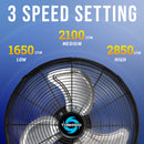 Tornado 20" Pro Series Metal Oscillating Wall Fan - 5250 CFM - UL