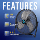 Tornado 18'' High Velocity Metal Floor Fan, 120°Tilt, 6.0 FT Cord - 4150 CFM - UL
