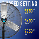Tornado 30" High Velocity Metal Oscillating Pedestal Fan - 8850 CFM - UL