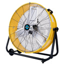 Tornado 24" High Velocity Metal Portable Tilt Blower Drum Fan - Yellow - 8540 CFM - UL