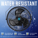Tornado 20" Outdoor Rated IPX4 Water Resistant High Velocity Metal Wall Fan - 4750 CFM - UL