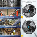 Tornado 24" Outdoor Rated IPX4 Water Resistant High Velocity Metal Wall Fan - 7700 CFM - UL