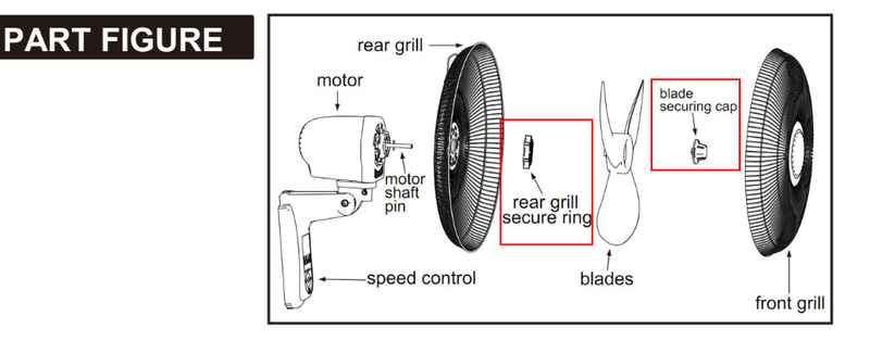 Parts of HI-FAN-W16DIGIT-1P