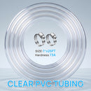 Hexago Clear PVC Tubing 1 Inch Inner Diameter x 25 FT Flexible Vinyl Hose for Water Pump Aquarium Hydroponics Drainage Fluid Transfer Transparent Plastic Tube with 2 Metal Clamps