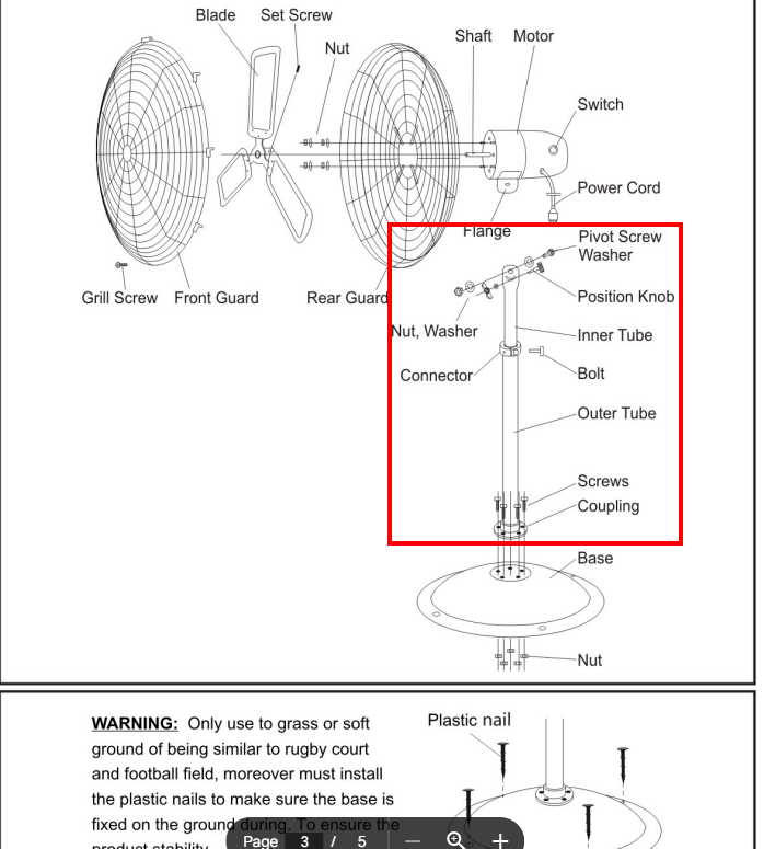 Parts of HI-FAN-30HVF-1P