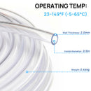 Hexago Clear PVC Tubing 2/3 Inch Inner Diameter x 10 FT Flexible Vinyl Hose for Water Pump Aquarium Hydroponics Drainage Fluid Transfer Transparent Plastic Tube with 2 Metal Clamps