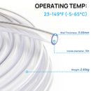 Hexago Clear PVC Tubing 1 Inch Inner Diameter x 25 FT Flexible Vinyl Hose for Water Pump Aquarium Hydroponics Drainage Fluid Transfer Transparent Plastic Tube with 2 Metal Clamps