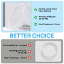 Hexago Clear PVC Tubing 2/3 Inch Inner Diameter x 25 FT Flexible Vinyl Hose for Water Pump Aquarium Hydroponics Drainage Fluid Transfer Transparent Plastic Tube with 2 Metal Clamps