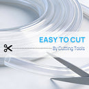 Hexago Clear PVC Tubing 3/4 Inch Inner Diameter x 10 FT Flexible Vinyl Hose for Water Pump Aquarium Hydroponics Drainage Fluid Transfer Transparent Plastic Tube with 2 Metal Clamps