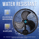 Tornado 20 Inch Pro Series High Velocity Oscillating Waterproof Outdoor Wall Mount Fan