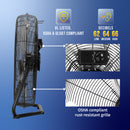 Tornado 20'' High Velocity Metal Floor Fan, 120°Tilt, 6.0 FT Cord, 3-Speed - 4750 CFM - UL