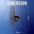 Tornado 24 Inch Pro Series High Velocity Oscillating Wall Mount Fan For Commercial, Industrial Use 3 Speed 7600 CFM 6.6 FT Cord UL Safety Listed