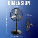 Tornado 24" High Velocity Metal Stationary Non-Oscillating Pedestal Fan - 7600 CFM - UL