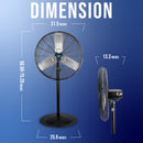 Tornado 30" High Velocity Metal Oscillating Pedestal Fan - 8850 CFM - UL