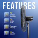 Tornado 30" High Velocity Metal Oscillating Pedestal Fan - 8850 CFM - UL