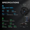 Tornado 20 Inch Outdoor Misting Pedestal Fan, 5250 CFM Oscillating Water-Resistant Fan with 7-Nozzle Misting Kit, 19.69 FT Hose & Brass Adapter for Patio, Garden, Backyard Cooling