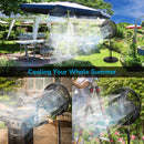 Tornado 20 Inch Outdoor Misting Pedestal Fan, 5250 CFM Oscillating Water-Resistant Fan with 7-Nozzle Misting Kit, 19.69 FT Hose & Brass Adapter for Patio, Garden, Backyard Cooling