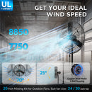 Tornado 8850 CFM 30 Inch Misting Pedestal Fan Oscillating,Water-Resistant Outdoor Pedestal Fan with Fan Misting Kit,19.69 FT Hose + 10 Brass Nozzles + Brass Adapter(3/4") for Patio,Garden