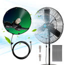 Tornado 8850 CFM 30 Inch Misting Pedestal Fan Oscillating,Water-Resistant Outdoor Pedestal Fan with Fan Misting Kit,19.69 FT Hose + 10 Brass Nozzles + Brass Adapter(3/4") for Patio,Garden
