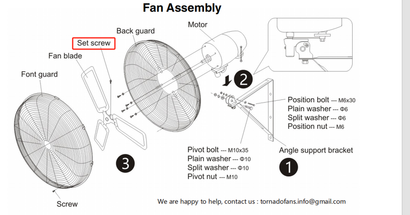 Set screw of HI-FAN-24MOWF- WR-1P