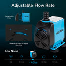 Hexago 800GPH Submersible Pump, Ultra Quiet Water Fountain Pumps with 10FT High Lift, 6FT Power Cord, 3 Nozzles, Durable Water Pump for Fish Tank, Pond Fountains, Aquarium, Statuary, Hydroponics
