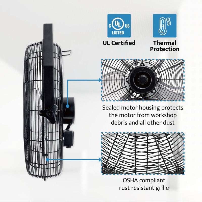 Tornado 20" High Velocity Metal Wall Fan - 4750 CFM - UL