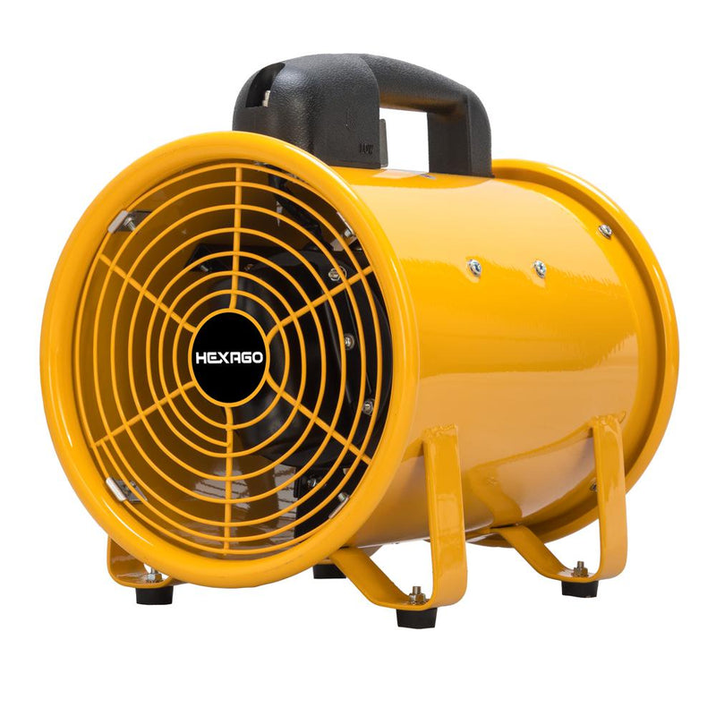 Hexago – 8 Inch Portable Ventilation Blower Fan - Commercial, Residential, Industrial Use - 2 Speed - 565 CFM - 1/4 HP - 6.6 FT Cord - ETL Safety Listed