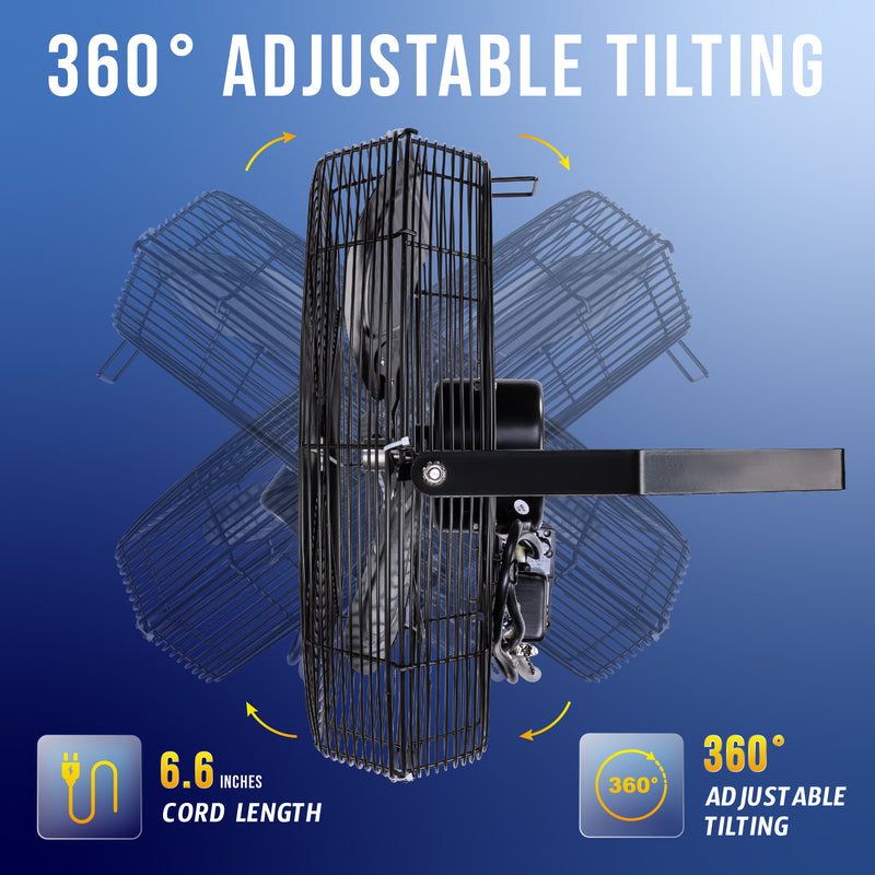 Tornado 18" Outdoor Rated IPX4 Water Resistant High Velocity Metal Wall Fan - 4150 CFM - UL