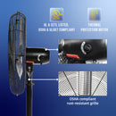 Tornado 24" High Velocity Metal Stationary Non-Oscillating Pedestal Fan - 7600 CFM - UL