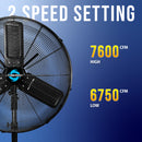 Tornado 24" Outdoor Rated IPX4 Water Resistant Metal Oscillating Pedestal Fan - 7600 CFM - UL