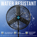 Tornado 24" Outdoor Rated IPX4 Water Resistant Metal Oscillating Pedestal Fan - 7600 CFM - UL