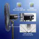 Tornado 30" High Velocity Metal Oscillating Pedestal Fan - 8850 CFM - UL