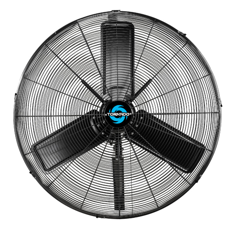 Tornado 30" Outdoor Rated IPX4 Water Resistant High Velocity Metal Oscillating Wall Mount Fan - 8850 CFM – UL