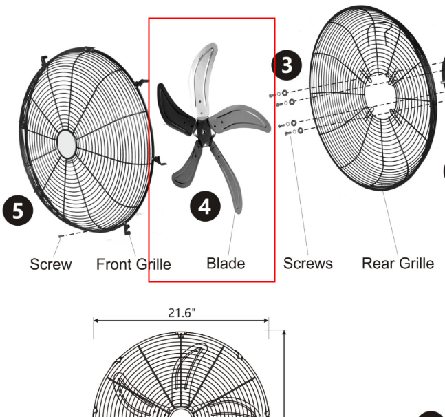 Blade of 20 Inch Heavy Duty Industrial Pedestal Fan