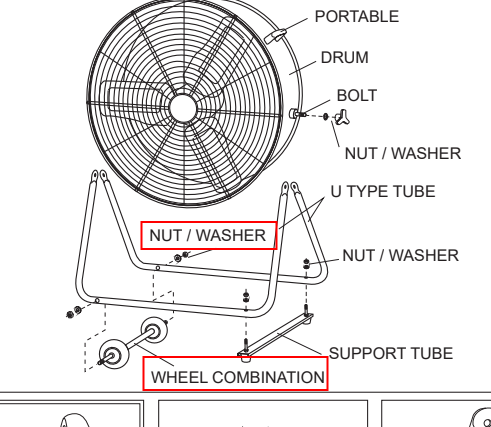 Wheel of 24 Inch Drum Fan